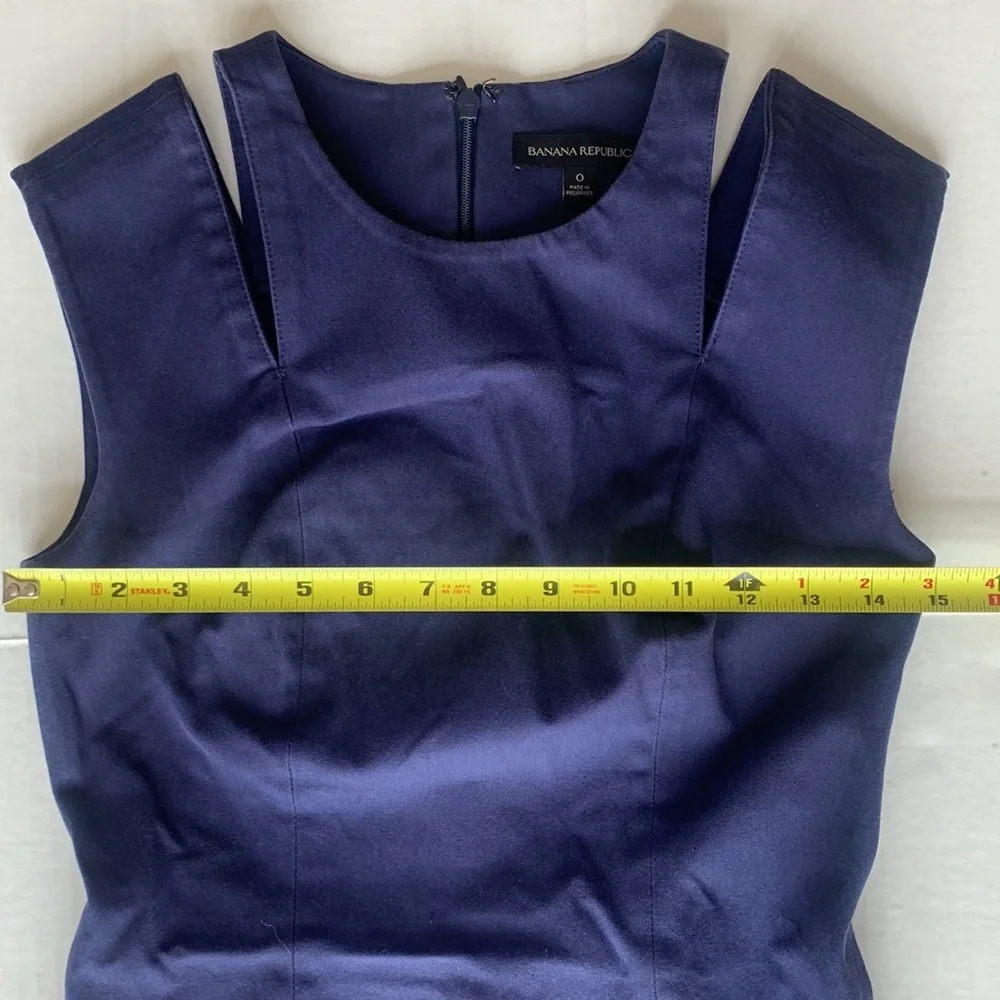 J.Crew Navy Blue Sheath Dress Cutout Shoulder Detail Workwear Cocktail Size 0